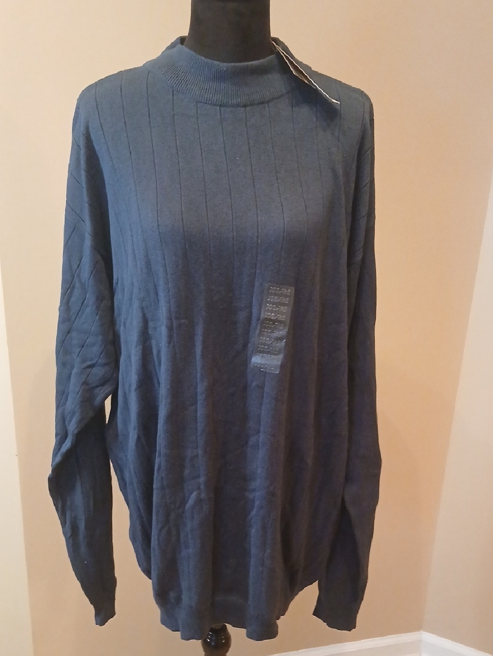 jf j.ferrar Navy Ribbed Mock Neck Sweater
